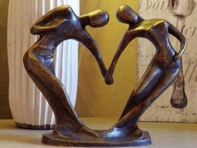 Moderne Figur, Abstraktes Tanzpaar aus Bronze