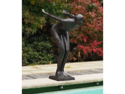 Moderne Figur, Schwimmerin aus Bronze