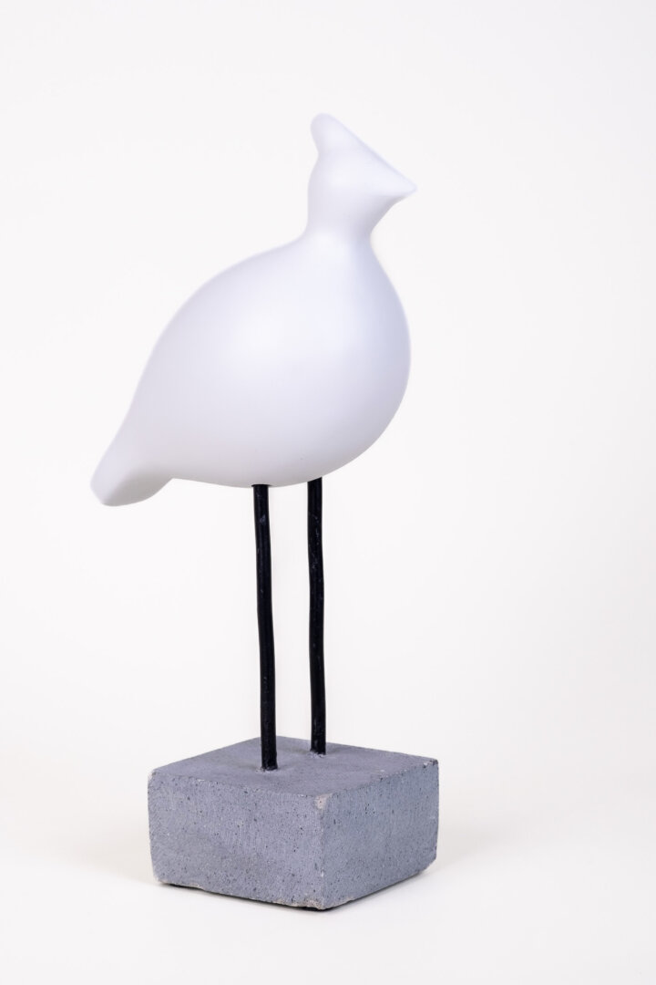 Vogelpaar auf Metallbeinen Weiß – Bild 6