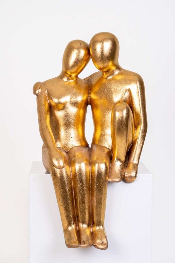 Sitzendes Paar Goldfarben – Bild 7