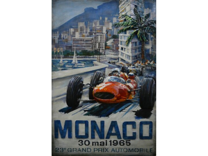 Metallbild mit 3D-Effekt Motiv  Monaco GP