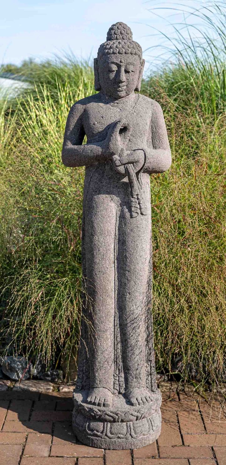 Lavastein Figur Stehender Buddha