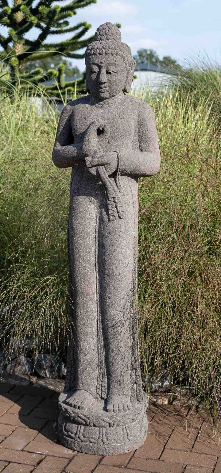 Lavastein Figur Stehender Buddha – Bild 3